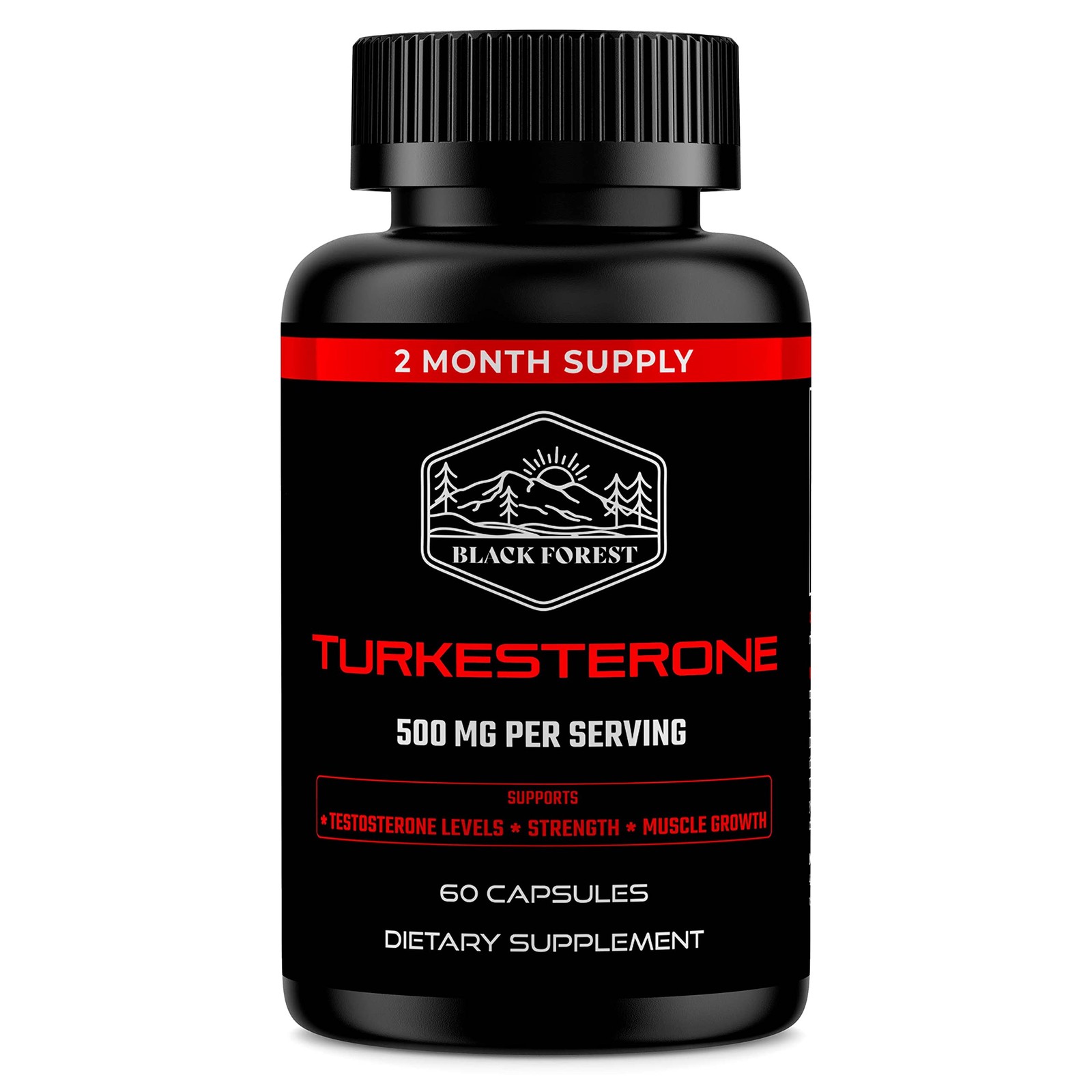 Black Forest Turkesterone Supplement 500mg Capsule (Max 60 Count (Pack of 1)