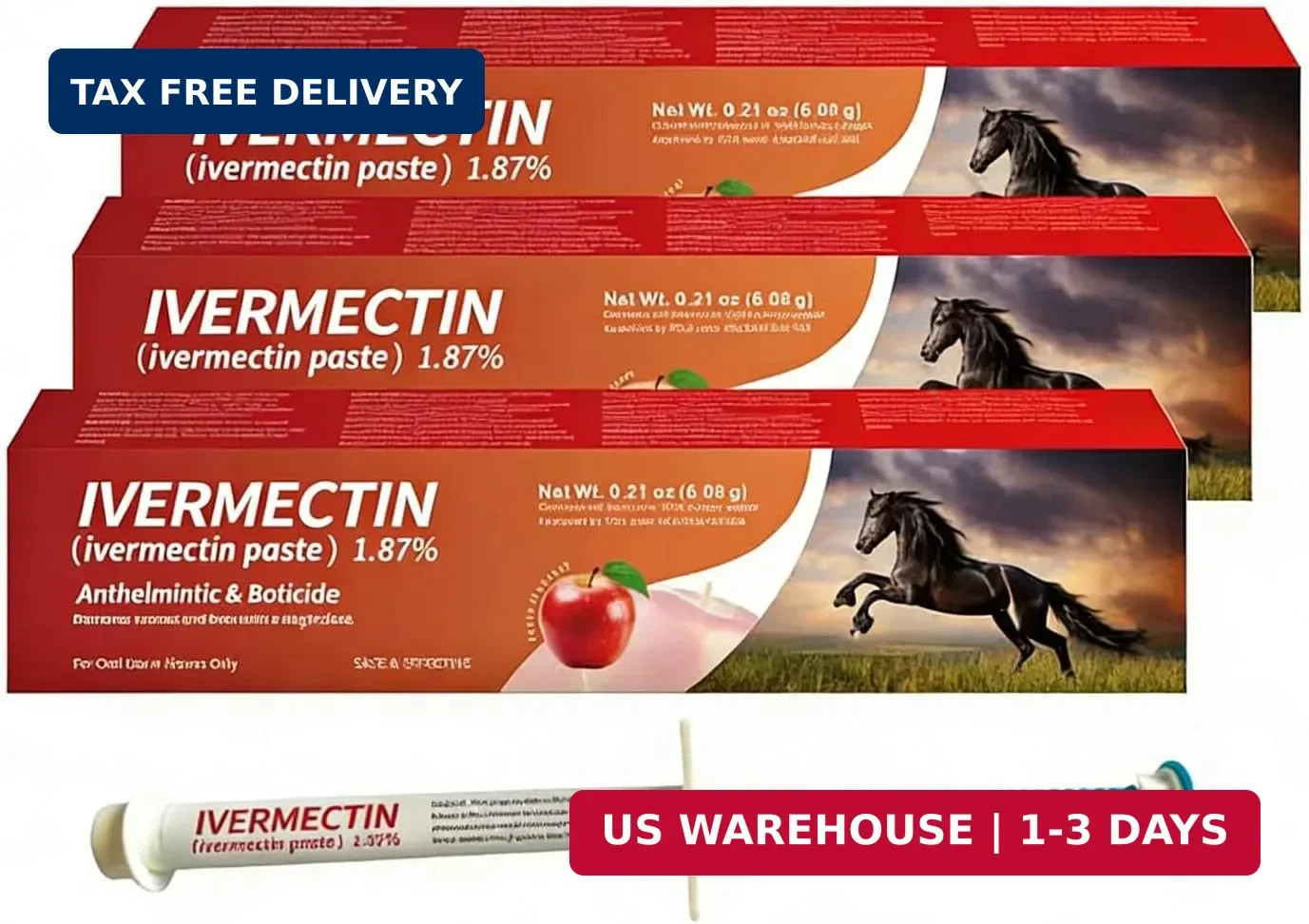 YAGU Paste for Horse Use Only 1.87% 6.08g, 3 Pack