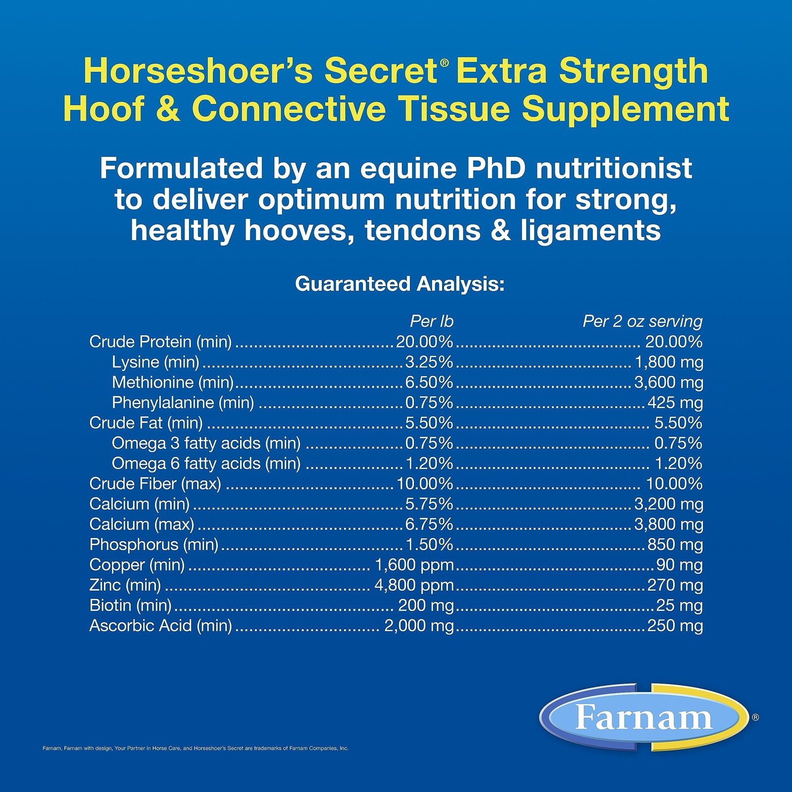 Farnam Horseshoers Secret Extra Strength Hoof Supplements Connective Tissue