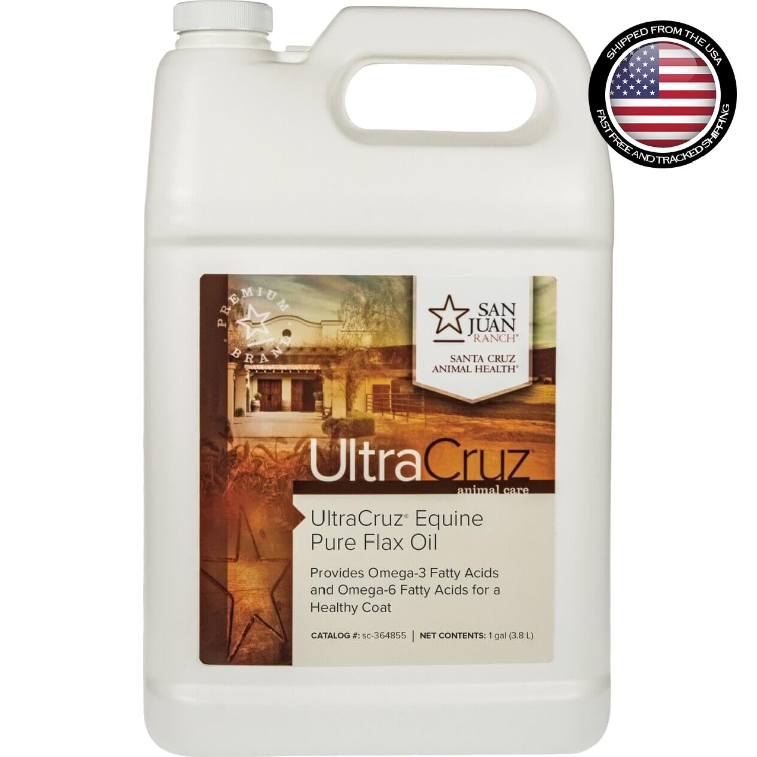 Equine Pure Flax Oil, 1 Gallon – Omega-3 Supplement for Healthy Coats