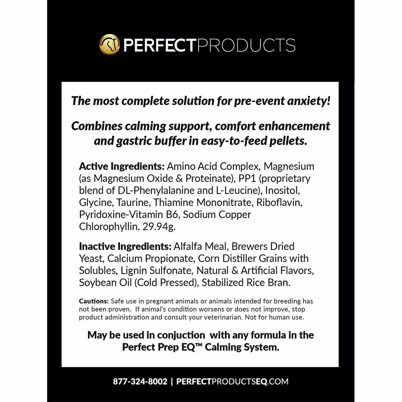 Perfect Prep EQ Sane & Sound – Calming, Soundness, Gastric Suport – 2 lb or 5 lb