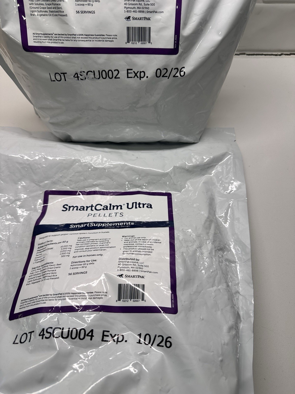 Lot of 2 NEW SmartCalm Ultra Pellets For Horses 7.5 lb Bag