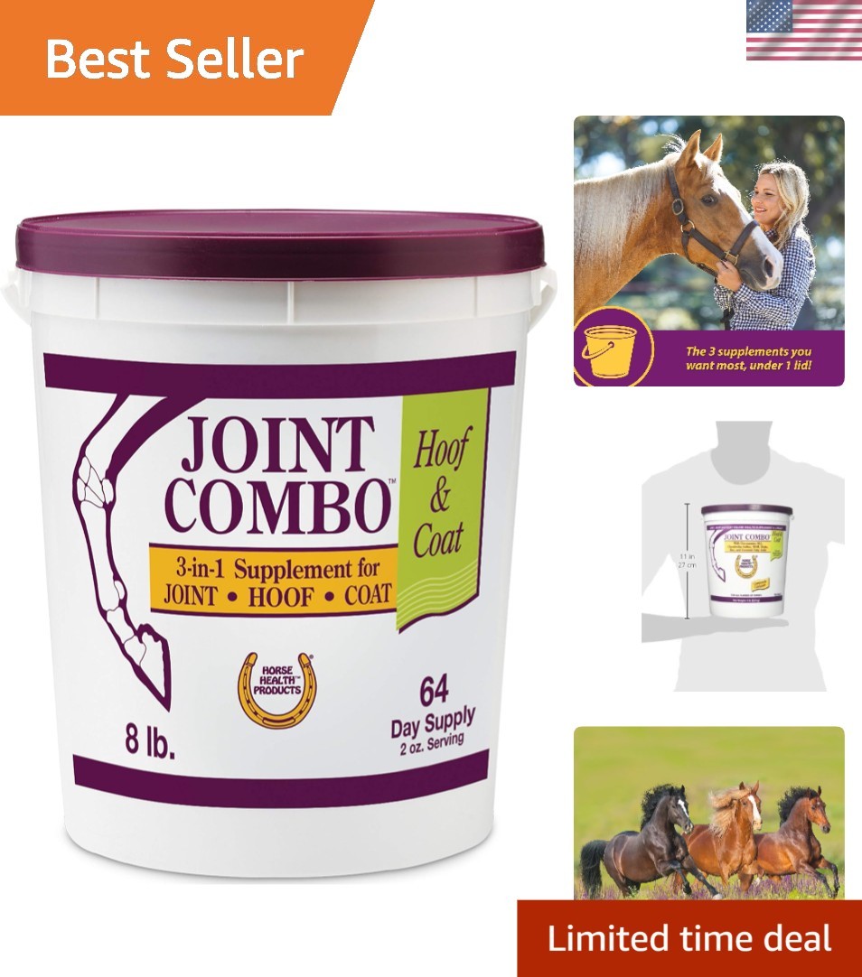 3-in-1 Joint Combo Hoof & Coat – Health Supplement for Horses, 64-Day Supply