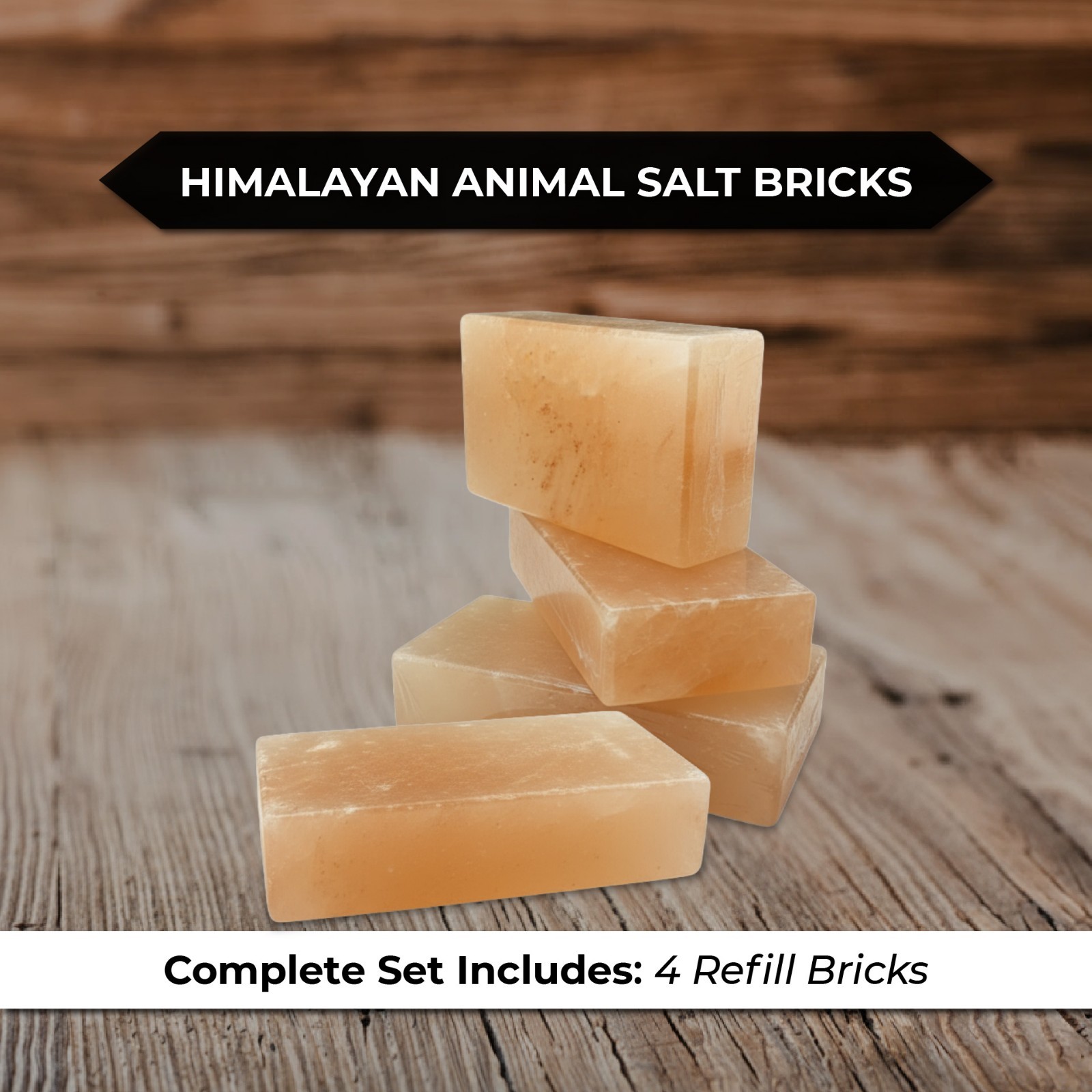 Pacific Pelican Himalayan Pink Salt Animal Lick Brick – Pack of 4 Refill Bricks