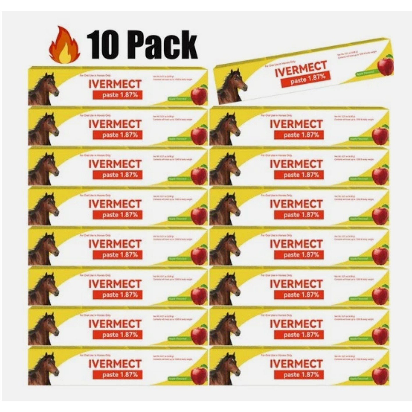 10 Pack Horse Dewormer Paste Apple Flavor EXP 1/2028 Discount Price NEW