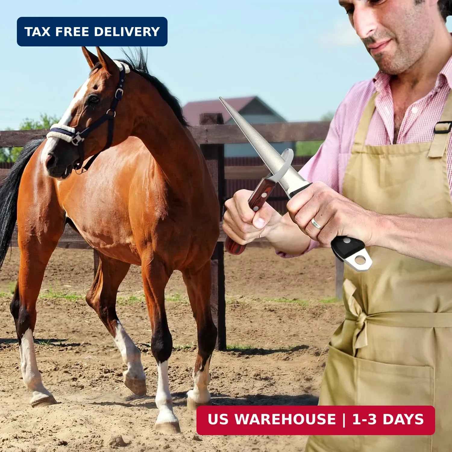Hoof Knife Sharpener,10 Inch Farrier Tool,Honing Rod with Professional Ergonomic