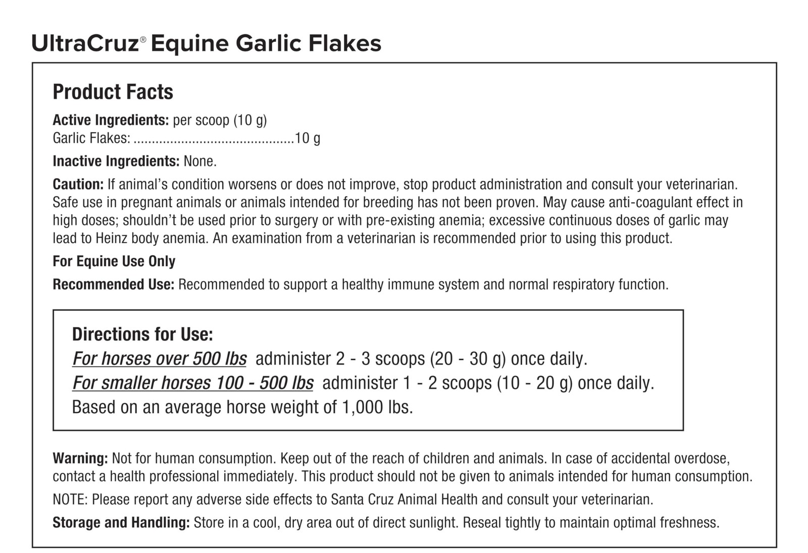 UltraCruz® Equine Garlic Flakes, 2 lb Tan