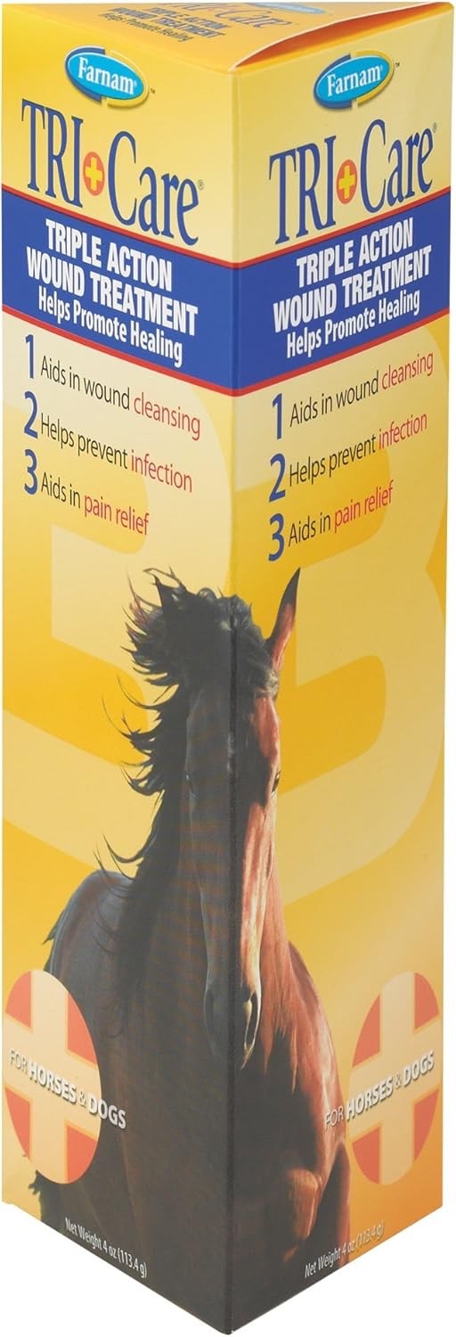 Farnam Triple Action Dogs Wound Treatment Horses Antiseptic 4 oz Ointment AM
