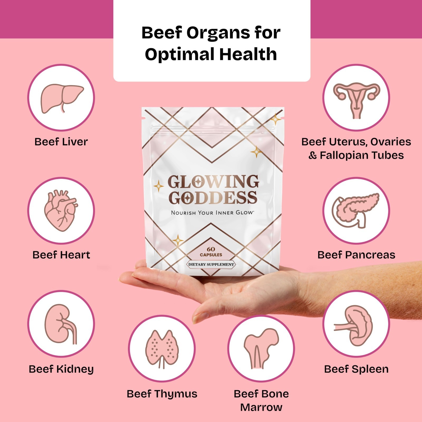 Grass-Fed Beef Organ Superfood for Women – Liver, Kidney, Heart & More – 100% Pu