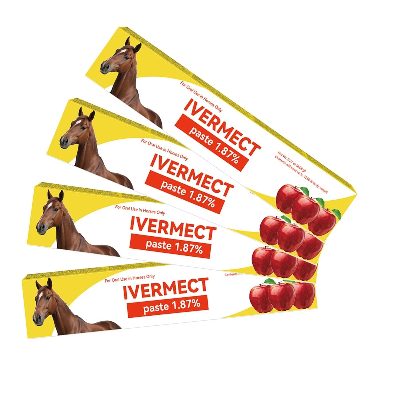 4 Pack Horse Dewormer Paste Apple Flavour.