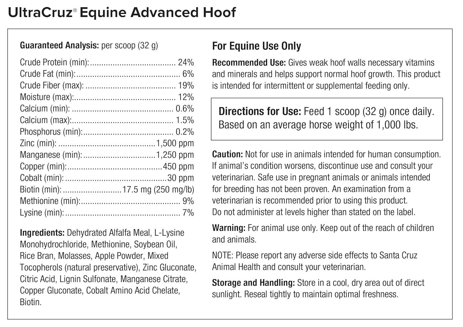 – Sc-363193 Equine Advanced Hoof Supplement for Horses, 4 Lb, Pellet (56 Day Sup