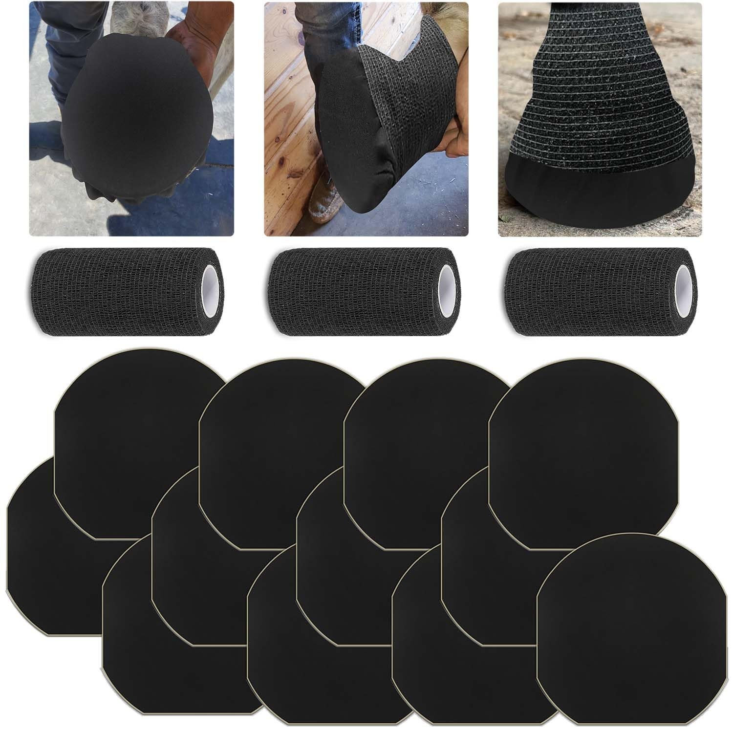 15 Pack Horse Hoof Tape with 3 Rolls of Vet Wrap, Breathable Cushion Hoof Pac…