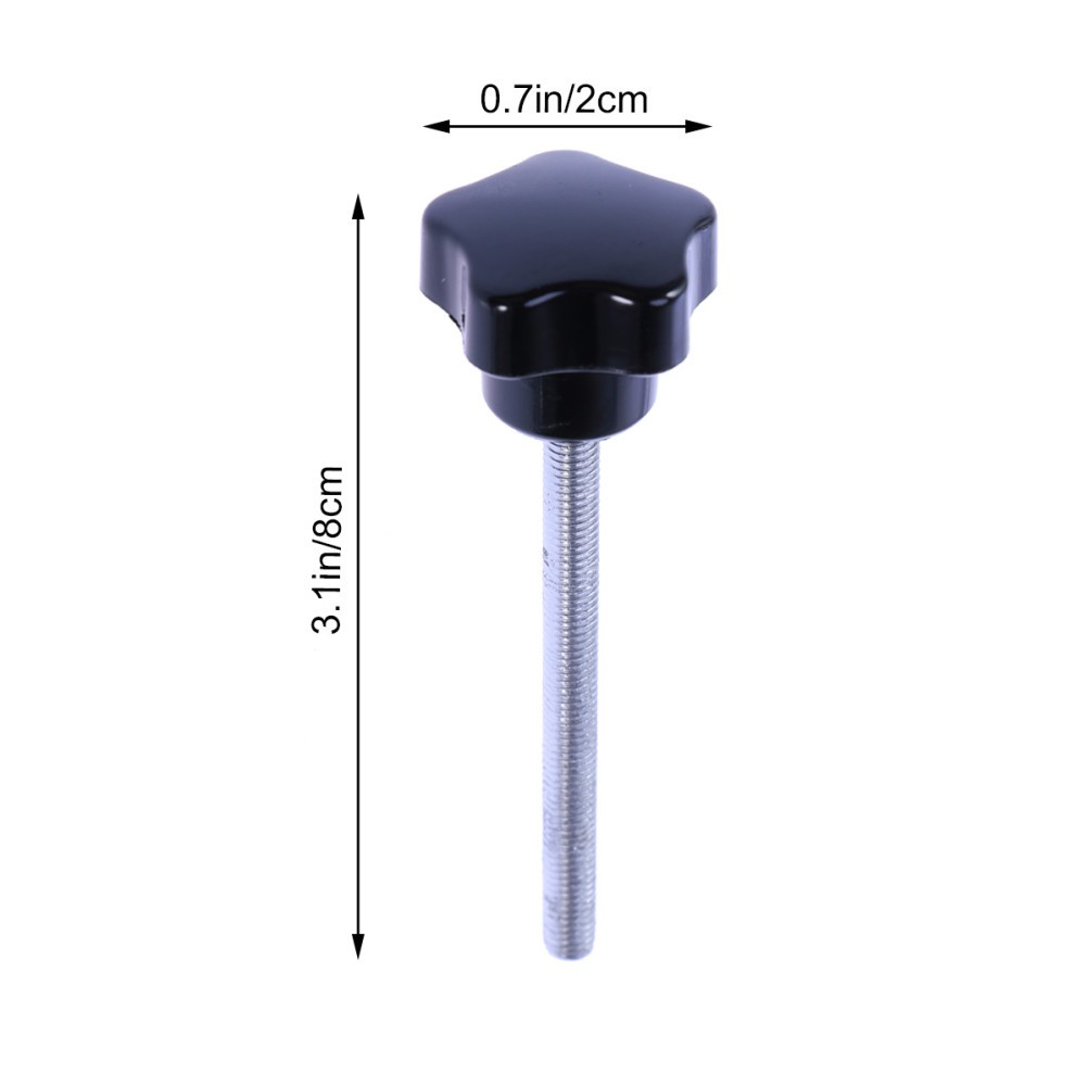 10 PCS M5x60 Hole Screw Grips Clamping Knobs (Black)