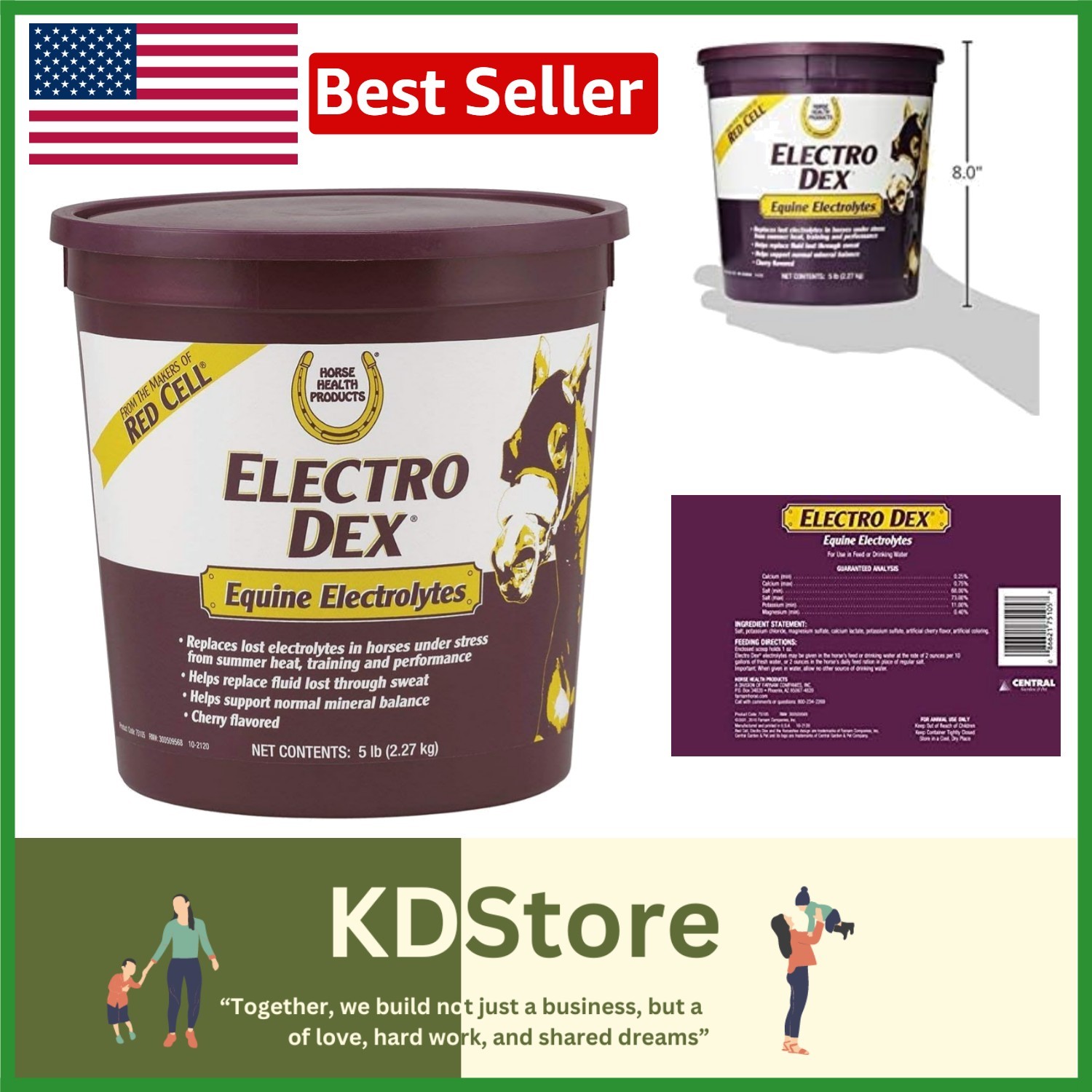 Equine Electrolytes Powder, 5 lb – Essential Hydration for Active Horses, Pink
