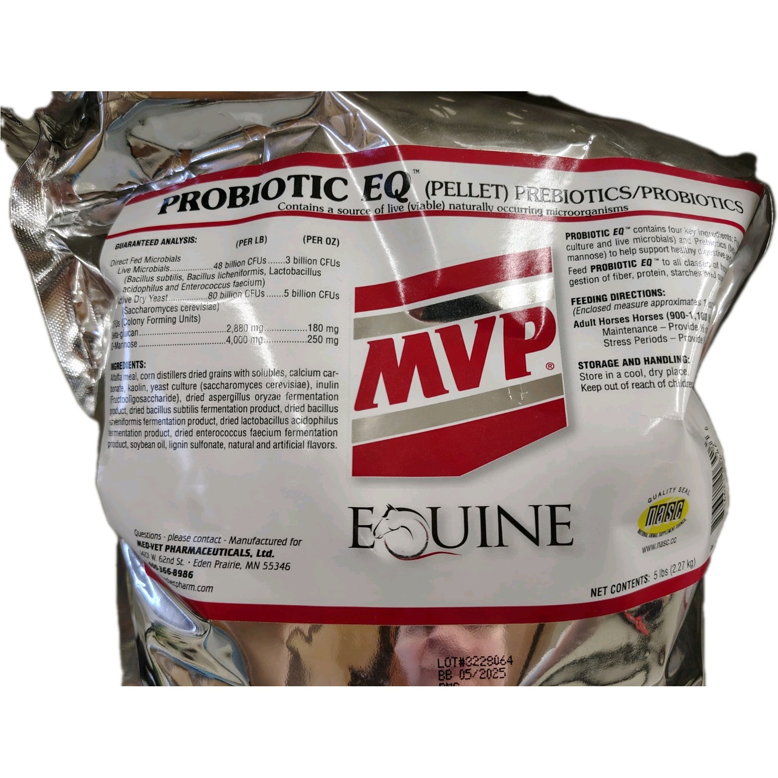 MVP Probiotic EQ Pellet Equine Horse Supplement 5lb