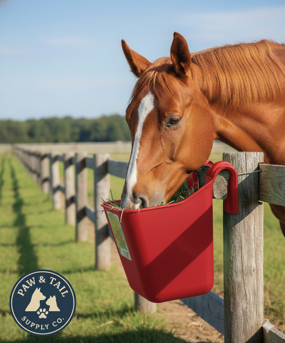 Little Giant 12 Quart Plastic Hook Over Feeder Mountable Livestock Feed Bucket