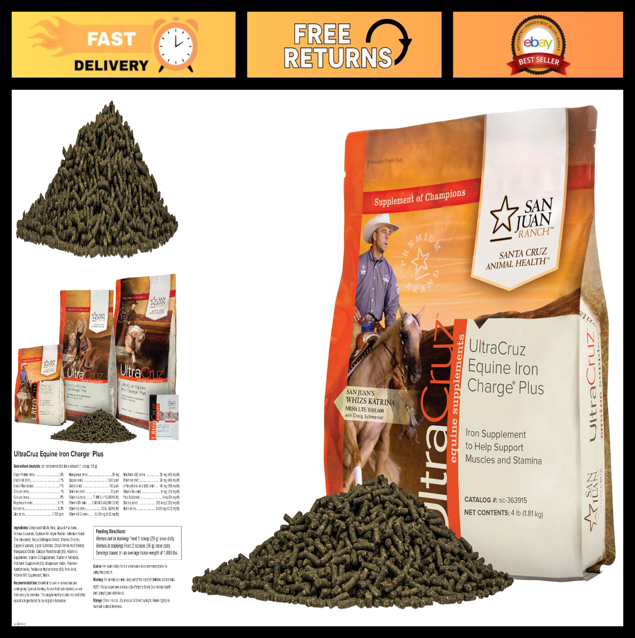 Equine Iron Charge Plus Supplement, 4 lb – Boost Energy & Vitality for Horses