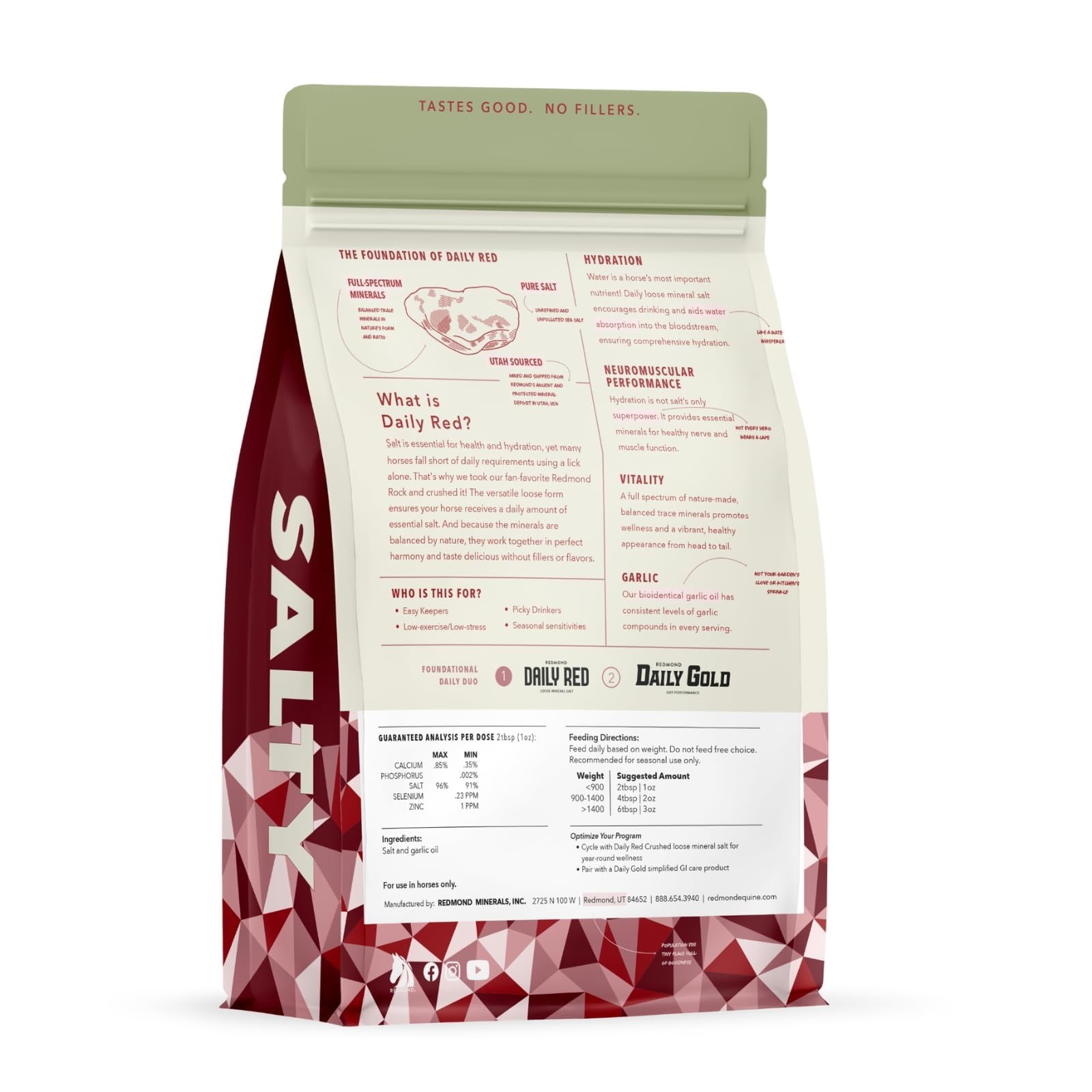 Daily Red Crushed Mineral Supplement for Horses with Garlic – 5 LB