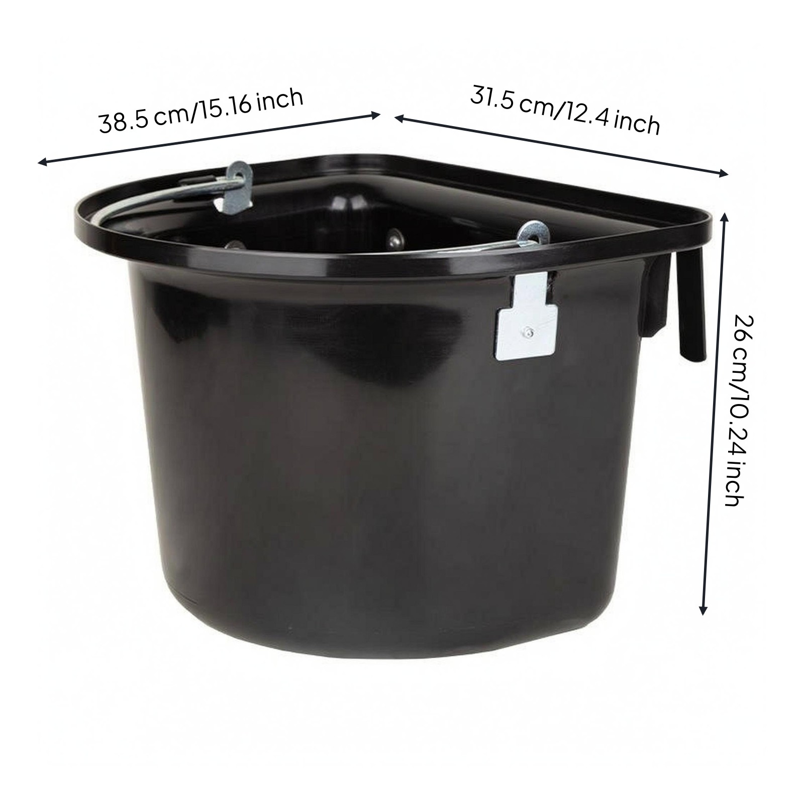D-Shaped Nourishment Container Black Reliable Feeding Pail Container No Tools