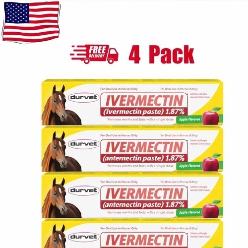 4 Pack New Paste Horse Dewormer Apple Flavor Exp 10/27 Free Shipping USA
