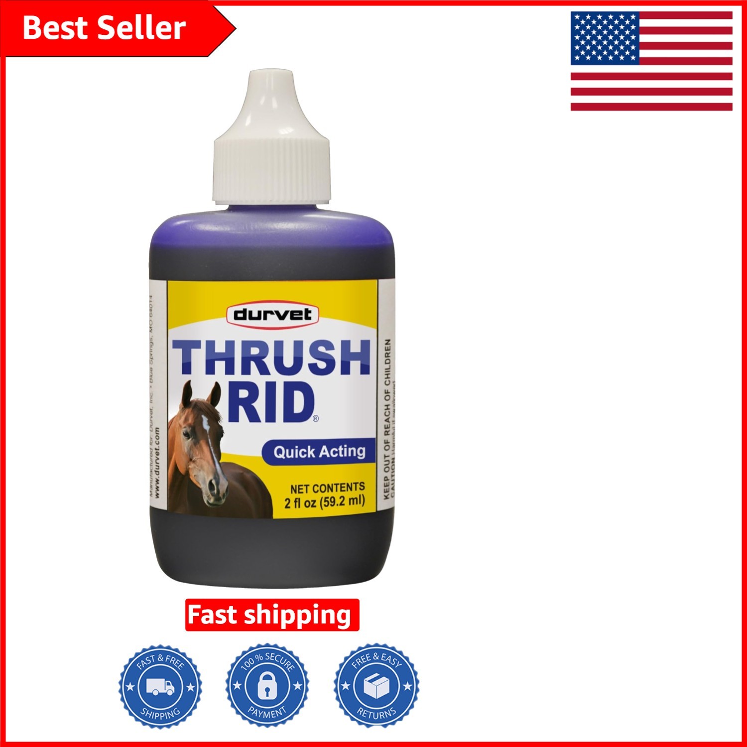 Thrush Rid for Horses, 2 oz – Effective Thrush Treatment with Gentian Violet