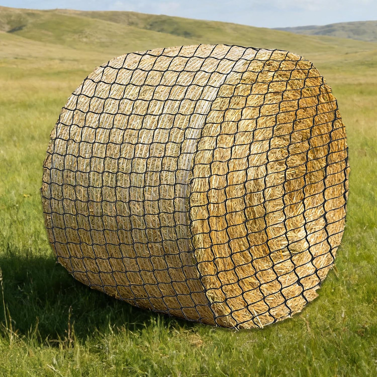 5×5 FT Heavy Duty Slow Feed Hay Net, 1.57-Inch Knotless Weatherproof Nylon Hay