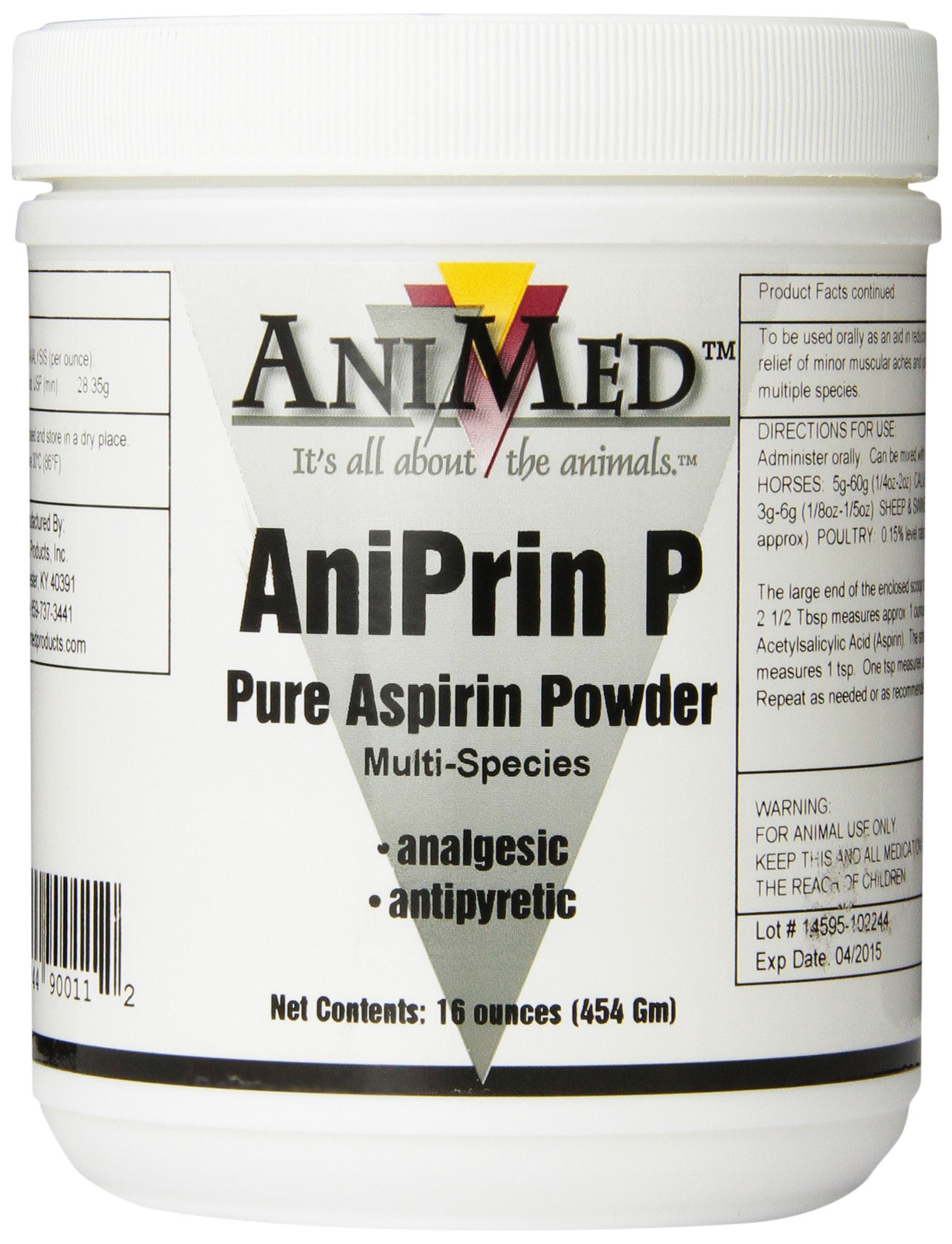 Aniprin P EQ Aspirin 1lb 16oz Pet Supplies USA Made for Animals