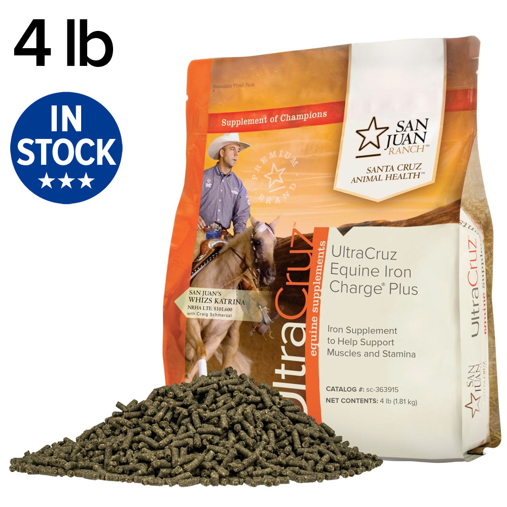 UltraCruz Equine Iron Charge Plus Supplement for Horses, 4 lb, Pellet (85 Days)