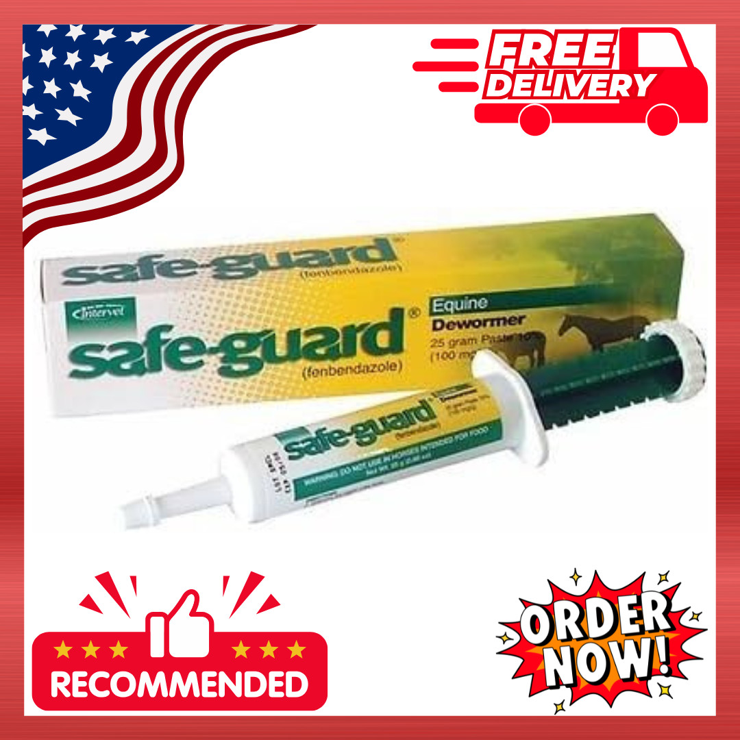 Safe-Guard Equine Paste 10% Fenbendazole Horse Wormer Control Lungworm Stomach a