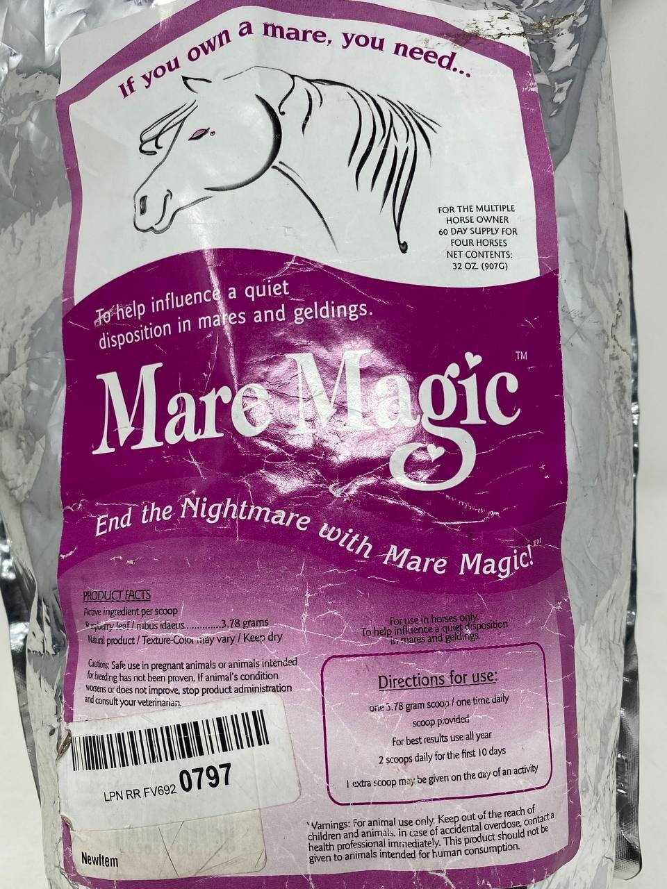 Mare Magic Calming Aid for Horses – 8oz – 60 Day Supply New & Sealed