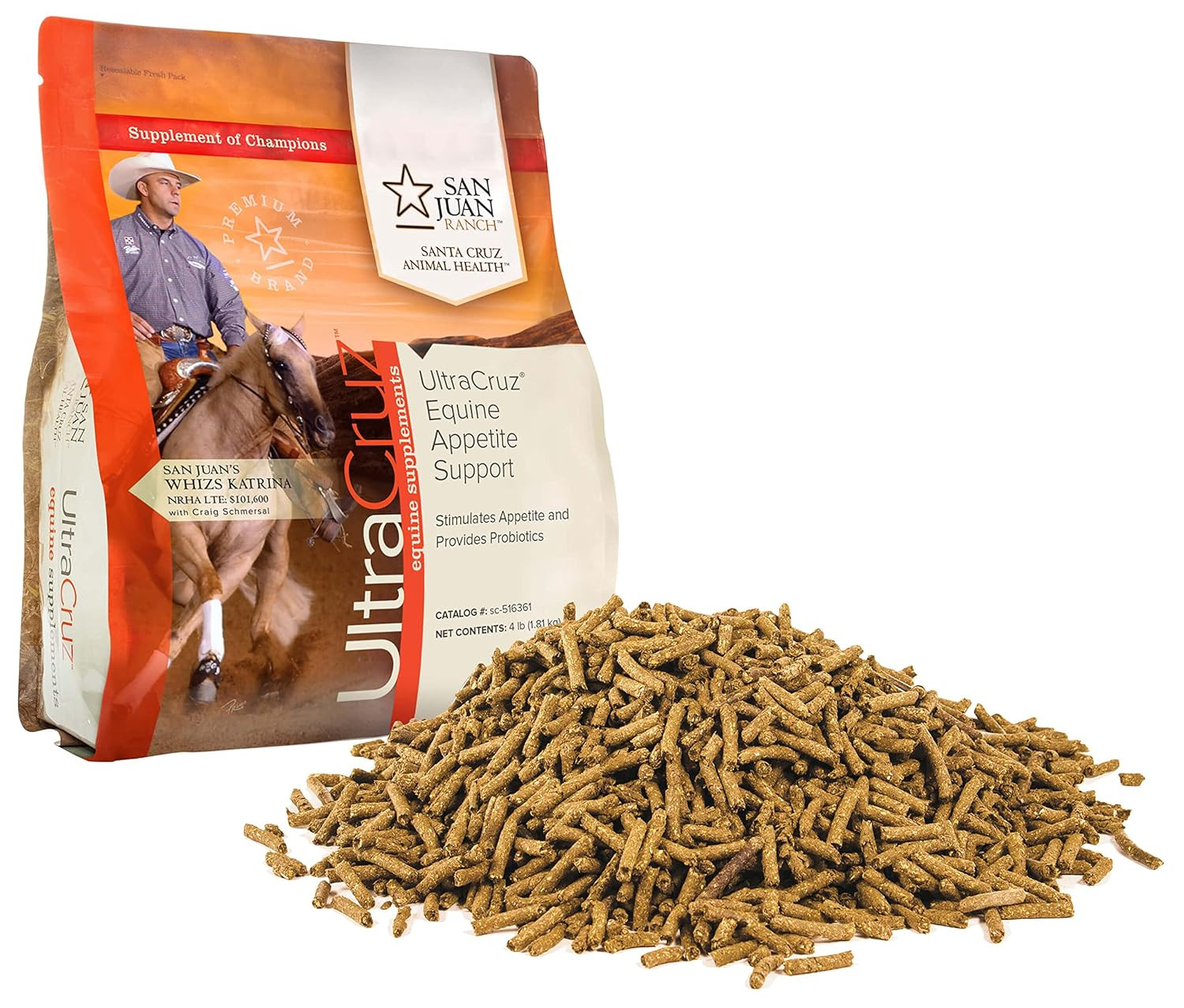Equine Appetite Booster Supplement for Horses, 4 Lb, Pellet (32 Day Supply)