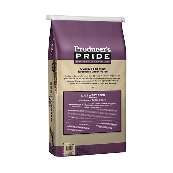 Producer’s Pride 12% Sweet Textured Livestock Feed 50 lb Bag Horses Cattle Goats