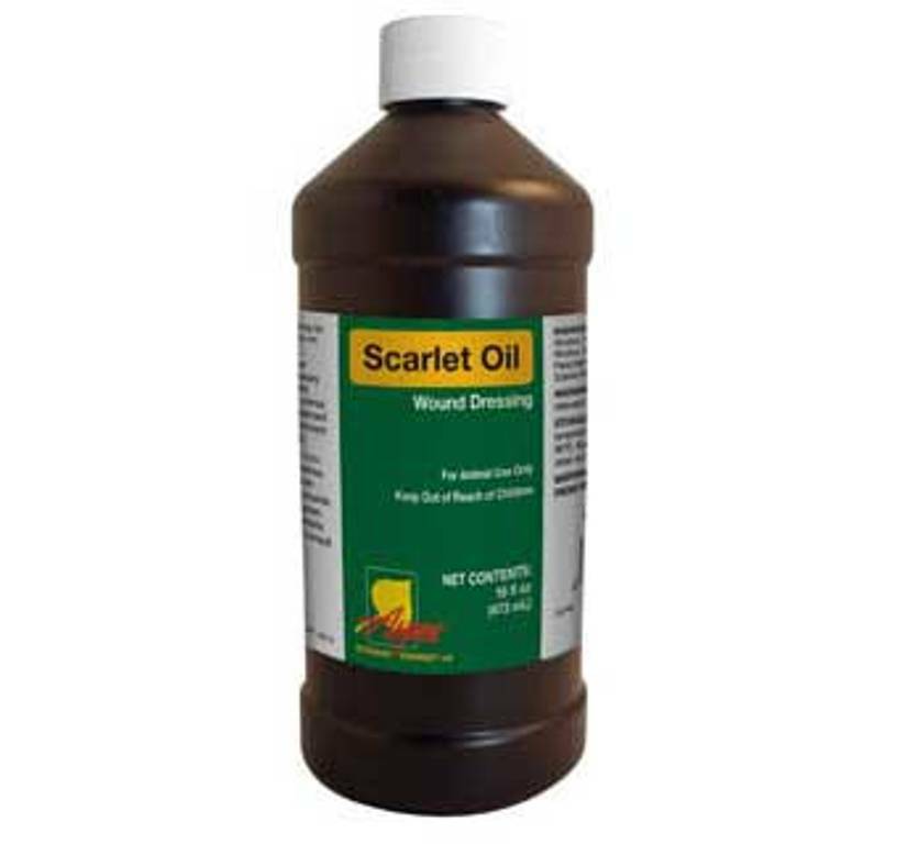Scarlet Oil Antiseptic Dressing Wounds Cuts Burns Horse 16 oz