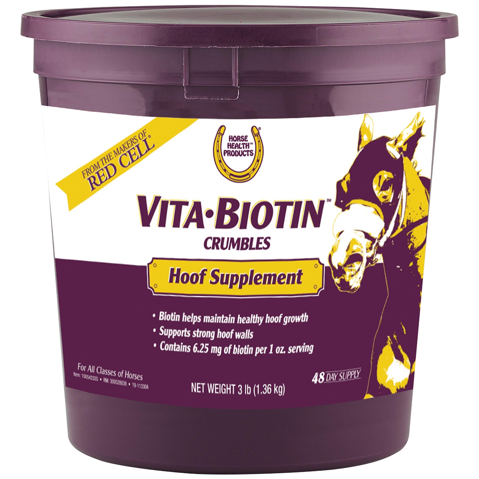 Vita Biotin Crumbles 3lb Horse Hoof Health Supplement for Strong Growth and W…