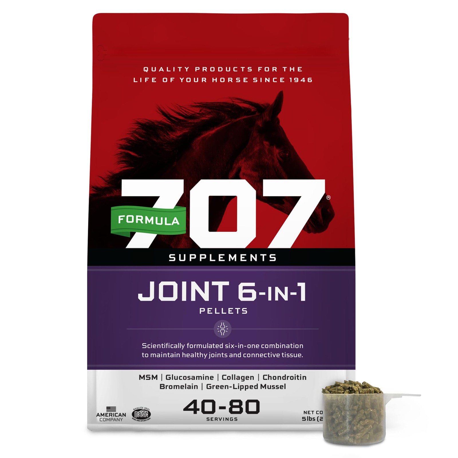 Formula 707 Joint 6in1 Equine Supplement 5 lb Bag – 5 Bag, Multicolored