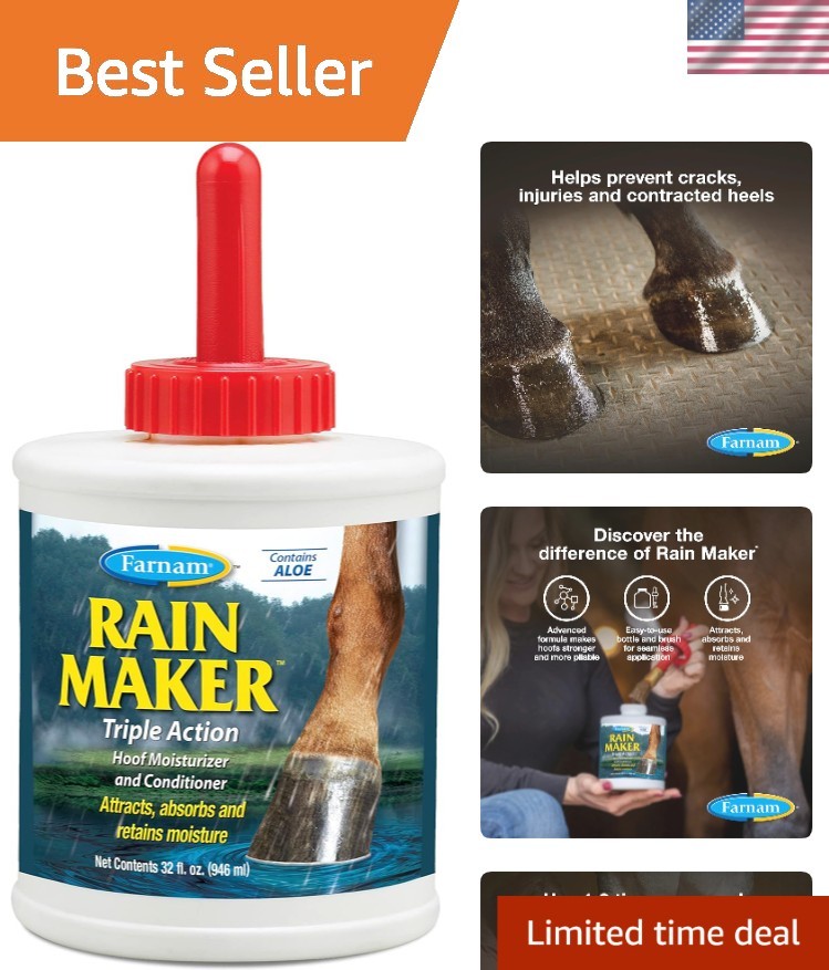 Rain Maker Triple Action Hoof Oil 32 Oz – Moisturizer & Conditioner for Horses