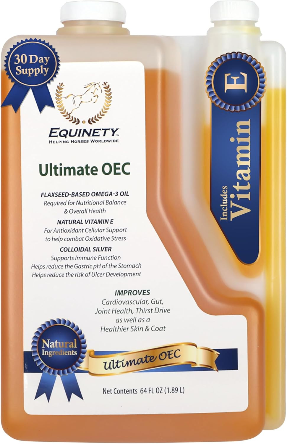 Ultimate OEC Horse Supplement – Omega 3, Vitamin E, Flaxseed Oil for Horses – Co