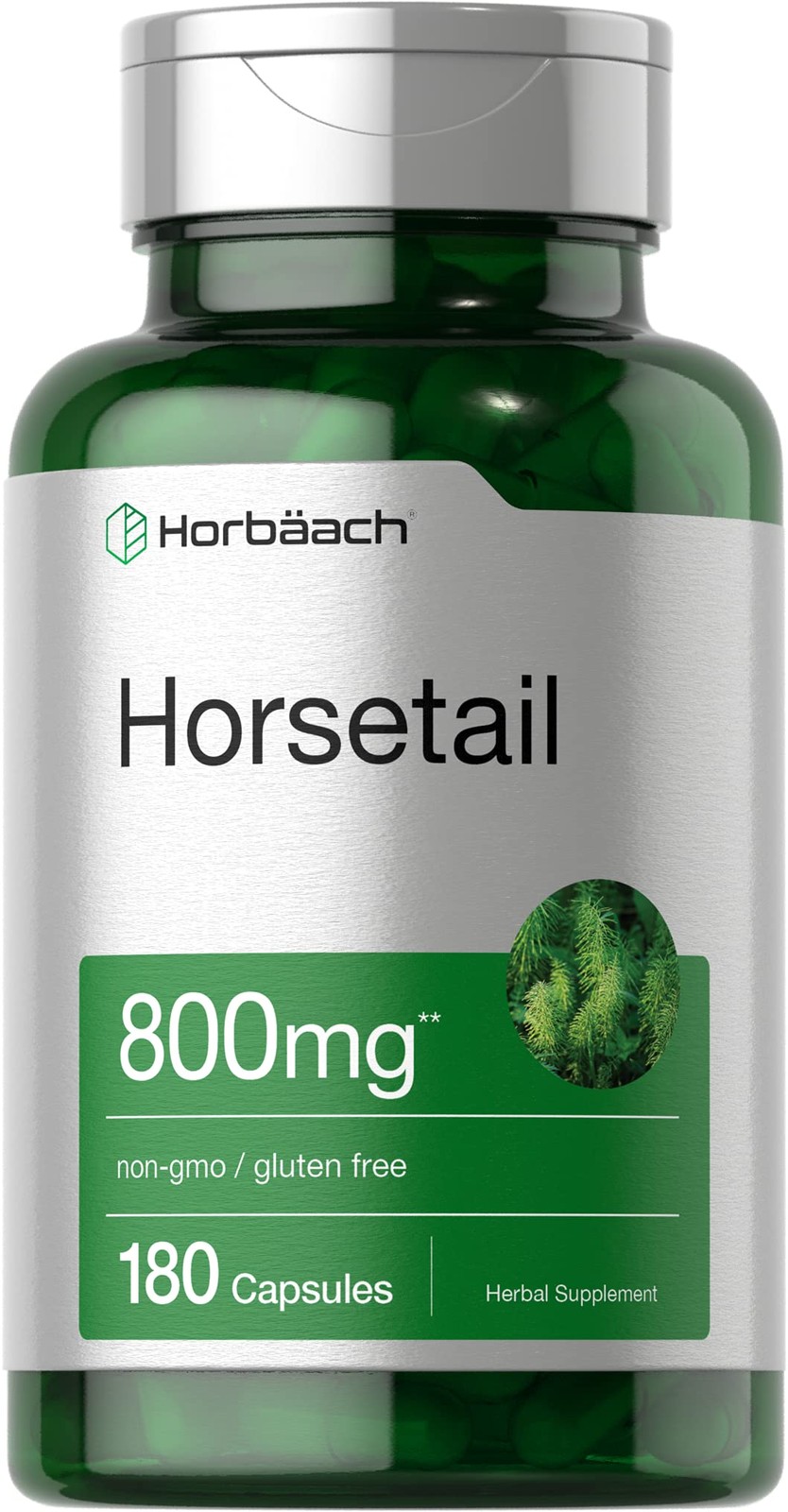 Horbäach Horsetail Supplement | 180 Capsules | 180 Count (Pack of 1)