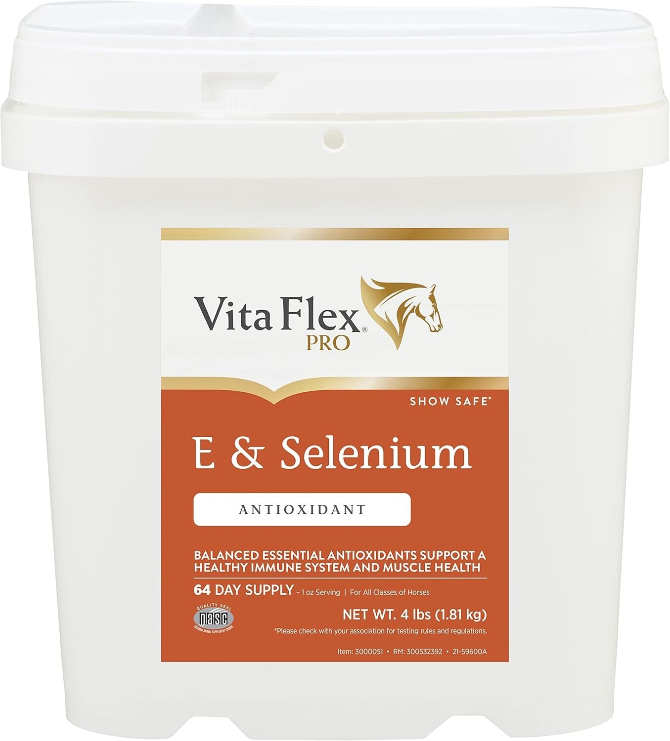 Pro E & Selenium Horse Supplement 4 lb – 64-Day Supply of Essential Antioxidants