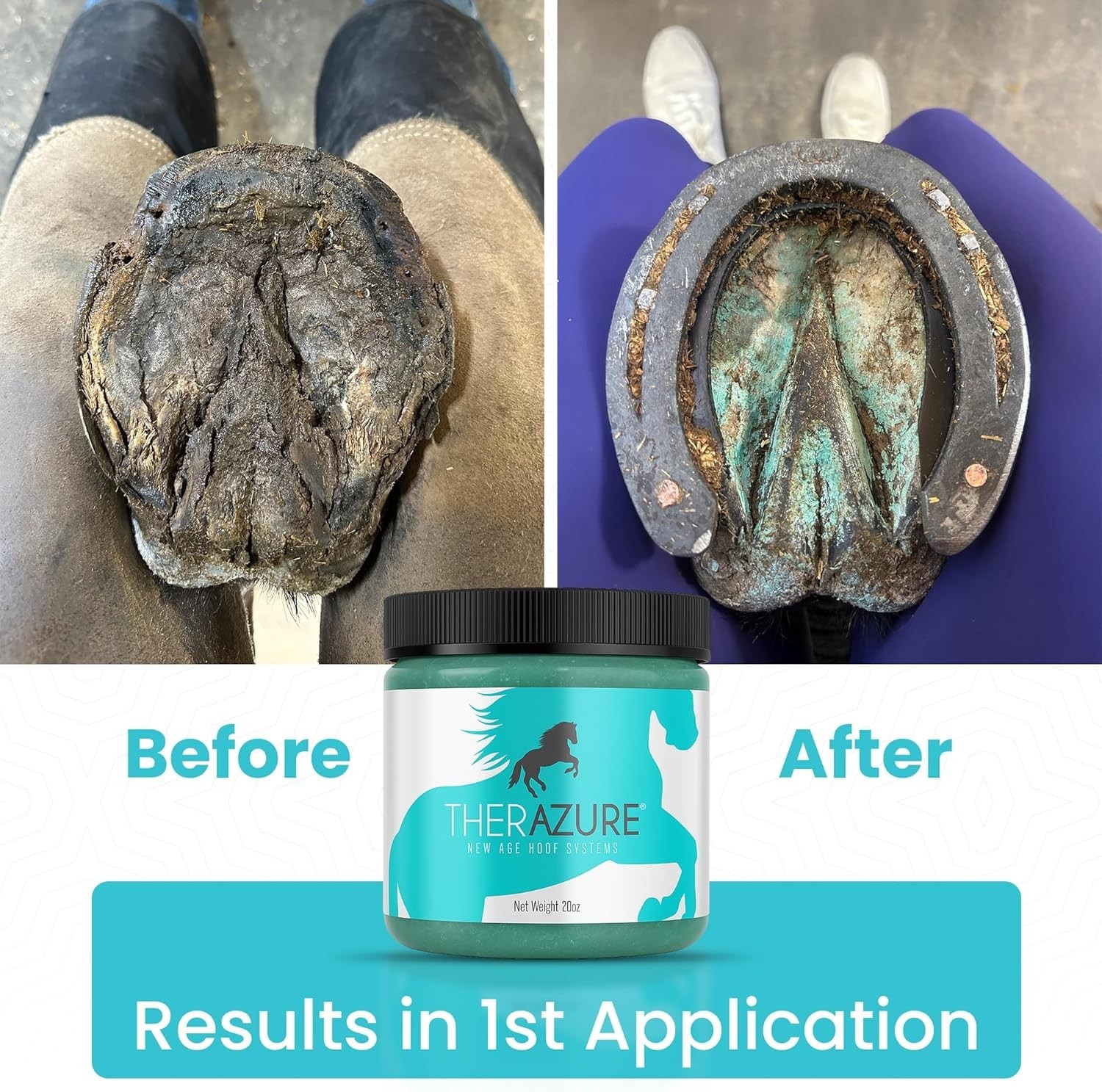 Horse Hoof Thrush Treatment Clay 20oz, White Line Equine Care Deep Penetration