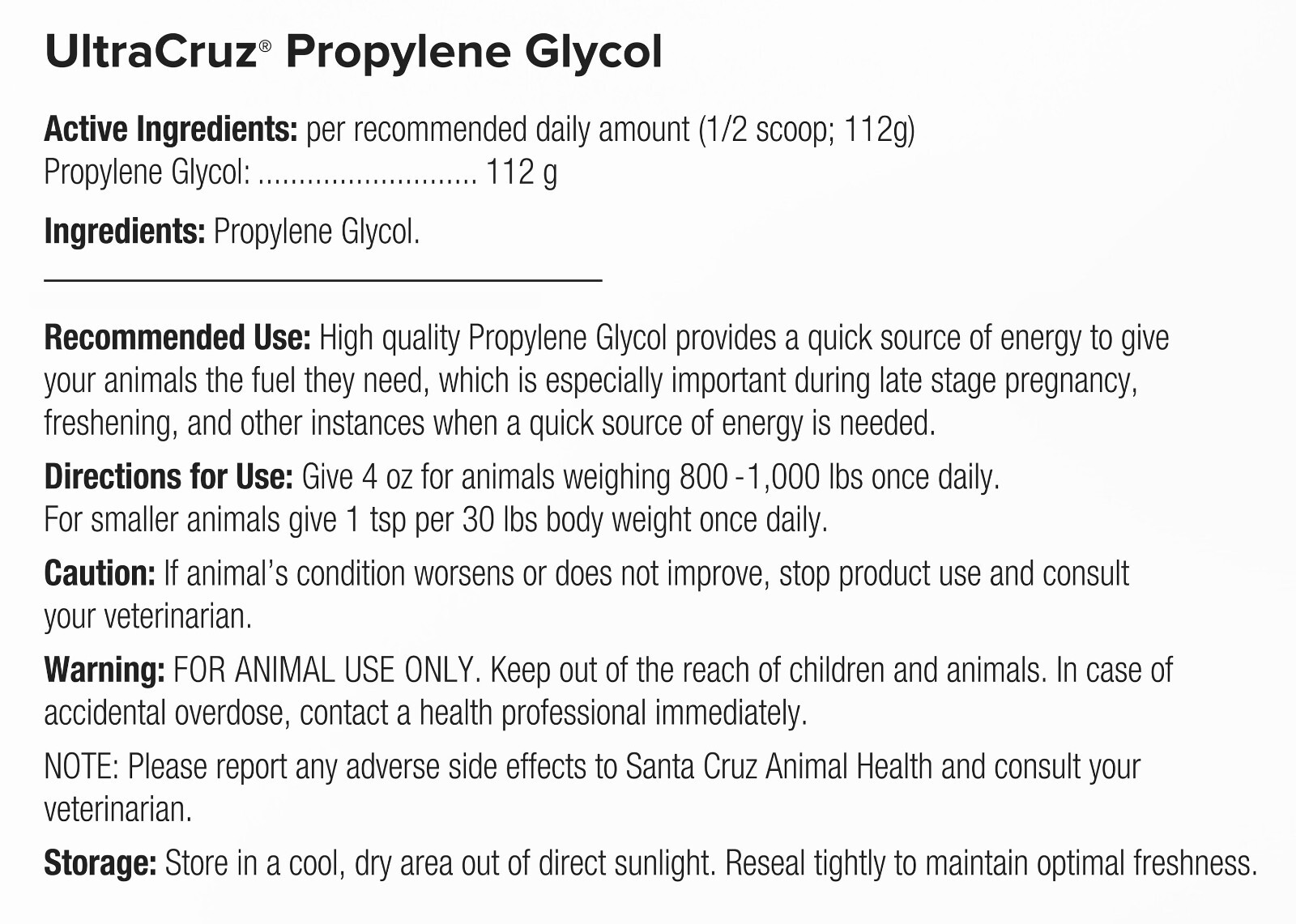 UltraCruz Livestock Propylene Glycol Supplement, 1 Gallon