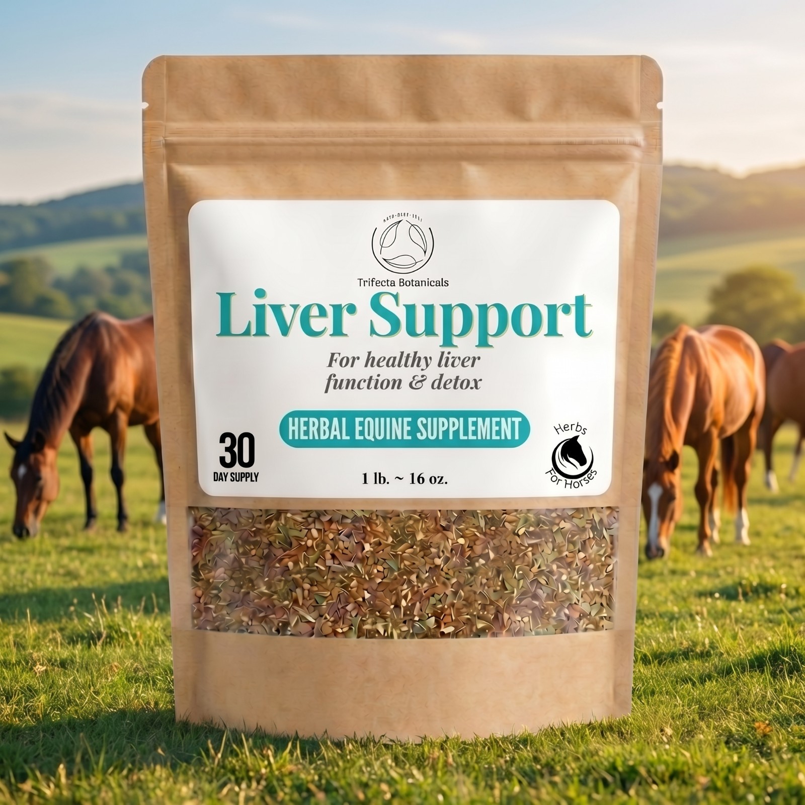 Liver Support Herbal Horse Supplement – Equine Blend for Natural Detox & Health
