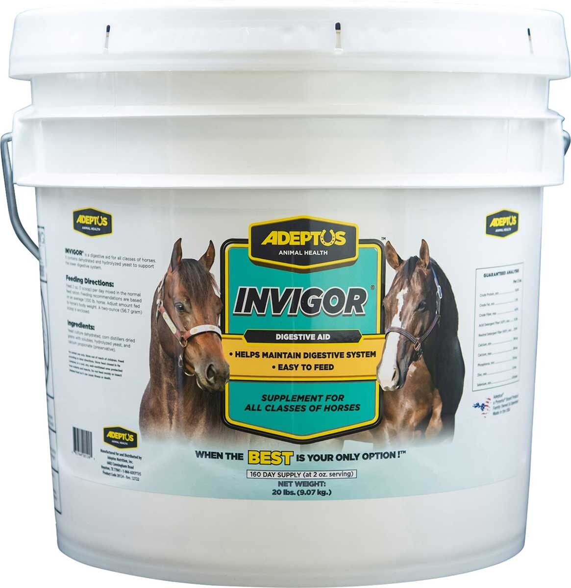 Adeptus Nutrition Equine Supplement Invigor 20# – 160 Day Supply