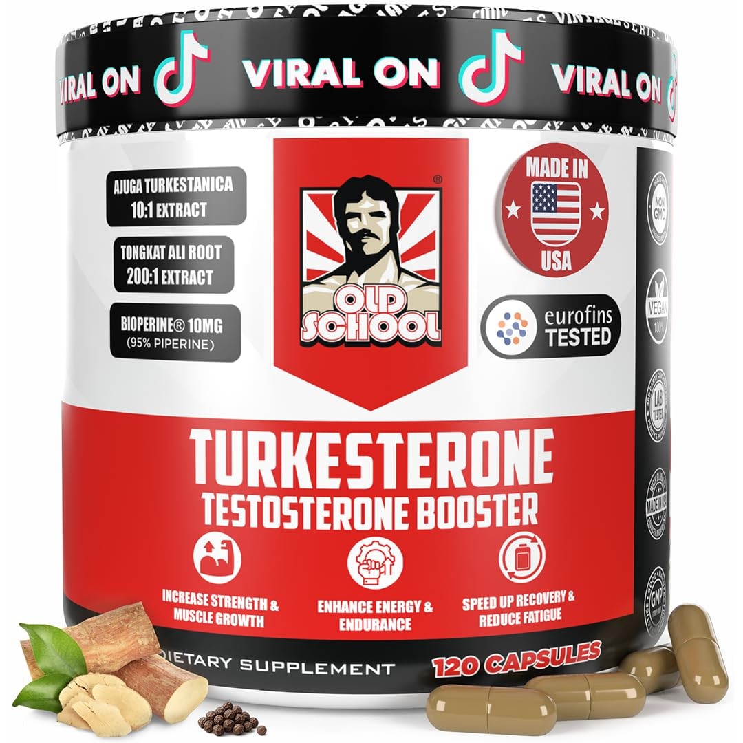 Old School Labs Testosterone Supplement 120 Count (Pack of 1), 120 Capsules