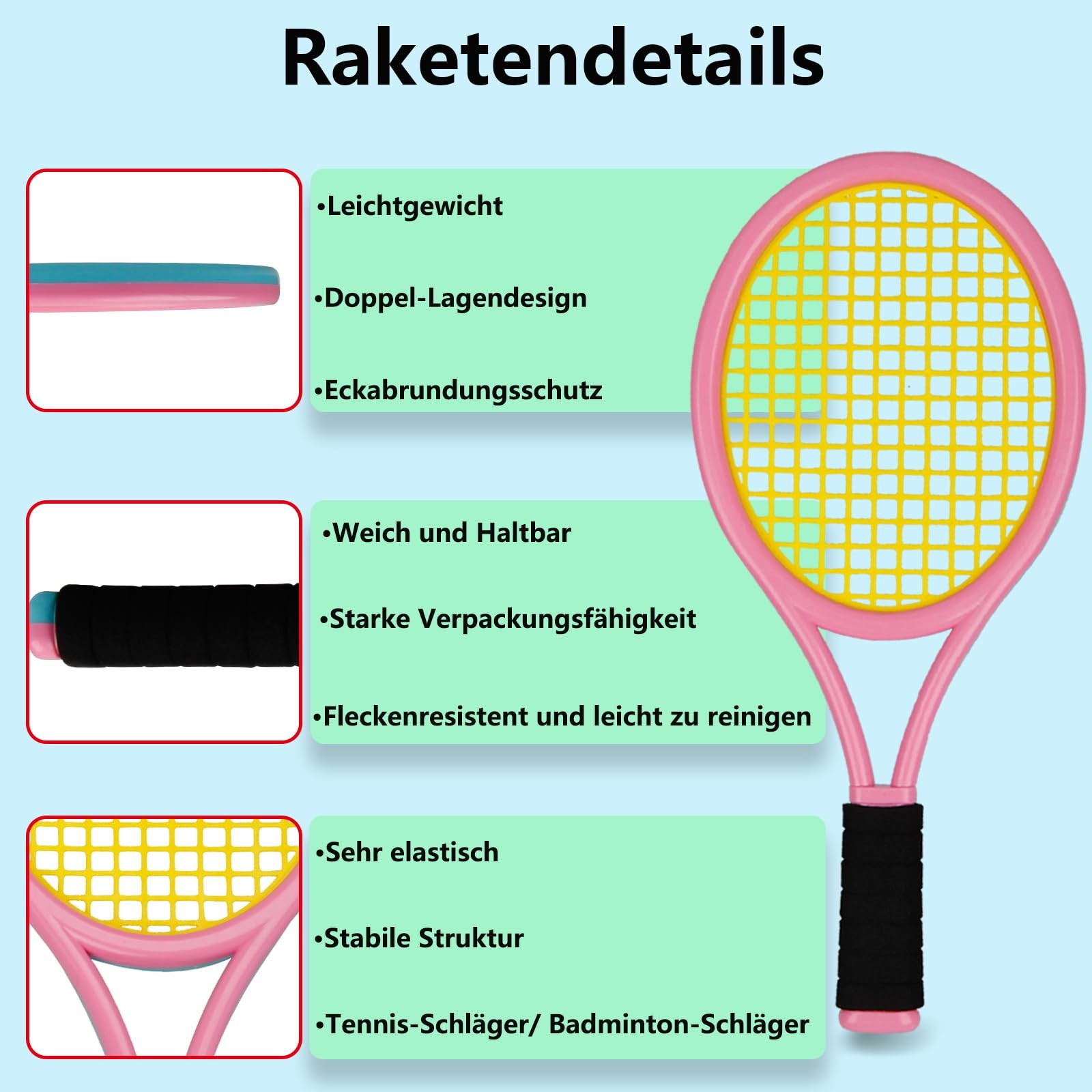 Kids Tennis Racket Set 17 Inch, With 4 Soft Training Balls & 6 Badminton…