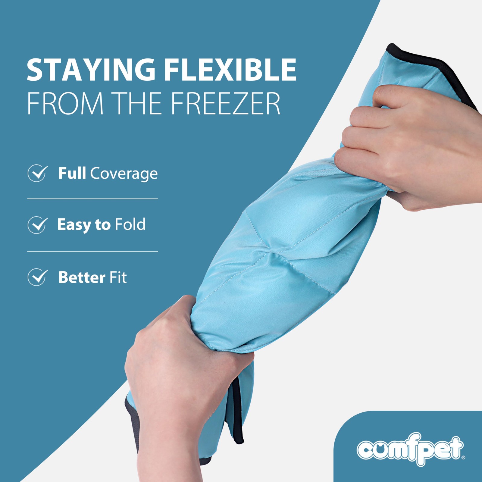COMFPET Gel Horse Ice Pack with Carry Case, Reusable Cooling 1 PACK, Blue