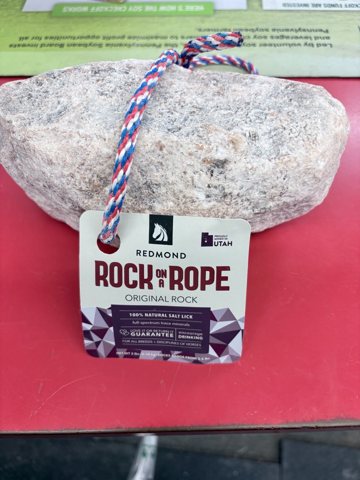 ROCK ON A ROPE 100% NATRRAL SALT LICK ( 3 LBS ) BY REDMOND
