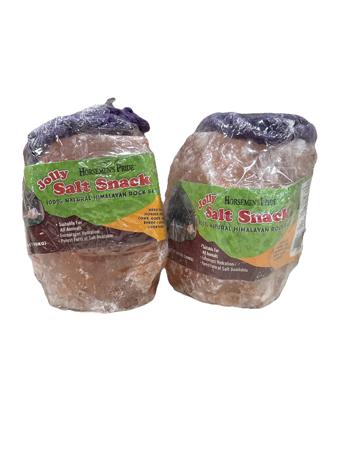 Horsemen’s Pride Himalayan Salt Block on Rope for Horses, 4.4 Pounds – 2 Pack