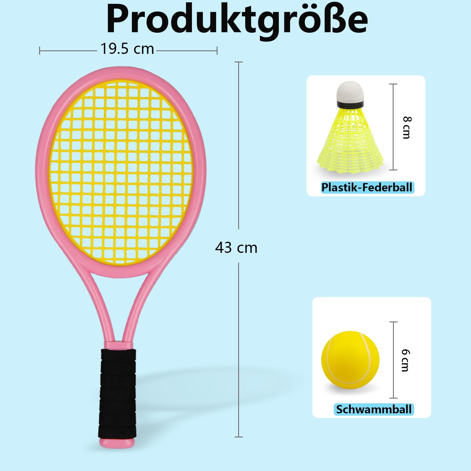 Kids Tennis Racket Set 17 Inch, With 4 Soft Training Balls & 6 Badminton…