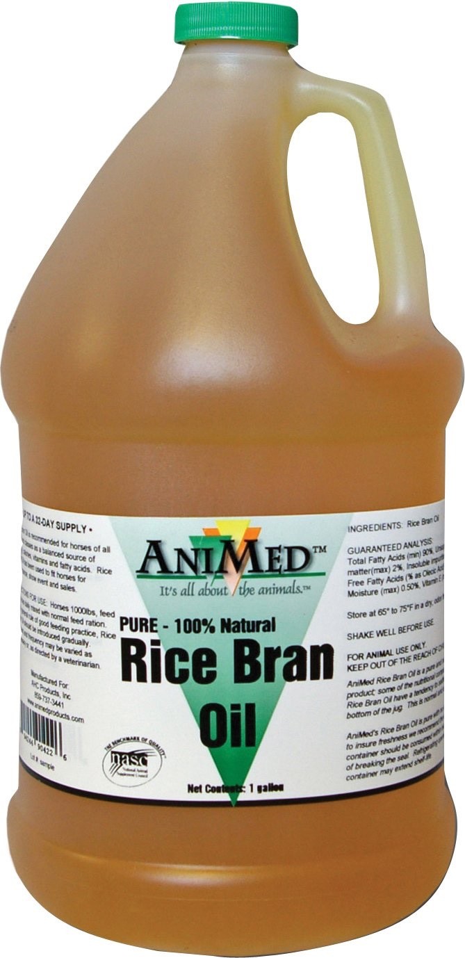 AniMed Pure 100% Natural Rice Bran Oil for Horses Gallon